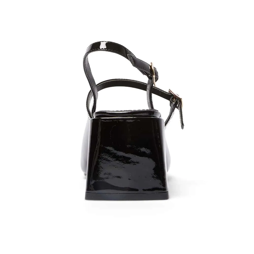 Lenora Heel in Black Patent